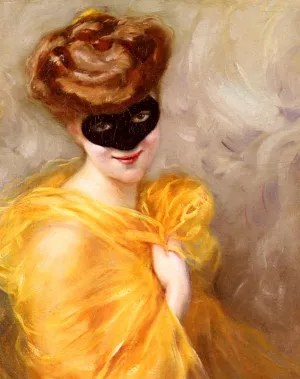 Lady At A Masked Ball by Pierra Ribera Oil Painting