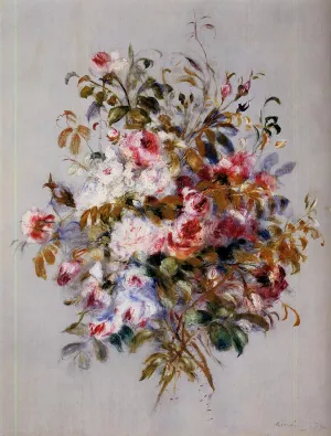 A Bouquet of Roses by Pierre-Auguste Renoir Oil Painting
