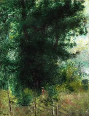 A Fence in the Forest by Pierre-Auguste Renoir Oil Painting