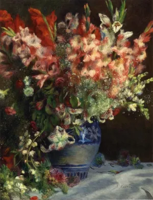 Gladiolas in a Vase by Pierre-Auguste Renoir Oil Painting