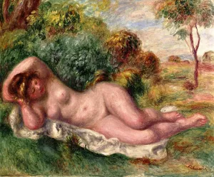 Reclining Nude (also known as The Baker's Wife) by Pierre-Auguste Renoir Oil Painting