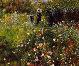 Summer Landscape also known as Woman with a Parasol in a Garden by Pierre-Auguste Renoir Oil Painting