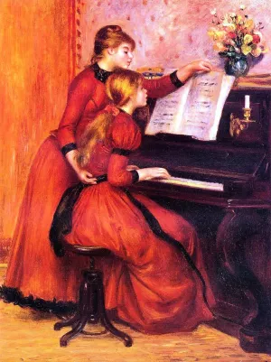 The Piano Lesson by Pierre-Auguste Renoir Oil Painting
