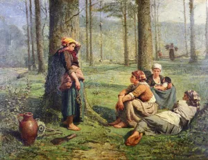 Ramasseuses De Bois by Pierre Billet Oil Painting