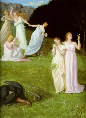 Death and the Maiden by Pierre Cecile Puvis De Chavannes Oil Painting