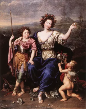 The Marquise de Seignelay and Two of Her Children by Pierre Mignard Oil Painting