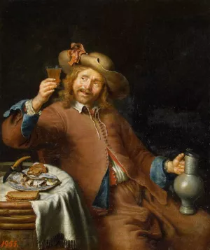 Breakfast of a Young Man by Pieter Cornelisz Van Slingeland Oil Painting