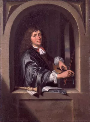 The Violist by Pieter Cornelisz Van Slingeland Oil Painting