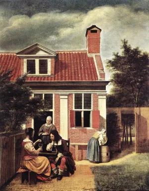 Village House by Pieter De Hooch Oil Painting