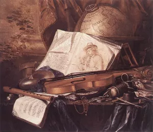 Still-Life of Musical Instruments by Pieter De Ring Oil Painting