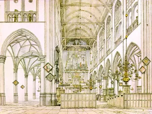 Interior of the Church in Alkmaar by Pieter Jansz Saenredam Oil Painting