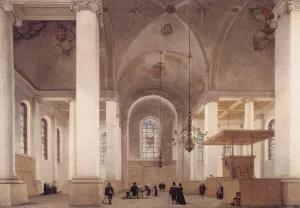 Interior of the Church of St Anne in Haarlem by Pieter Jansz Saenredam Oil Painting