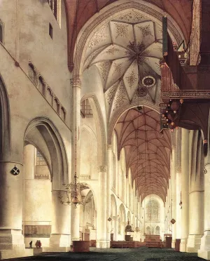 Interior of the Church of St Bavo in Haarlem by Pieter Jansz Saenredam Oil Painting