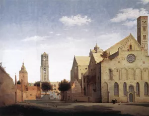 St Mary's Square and St Mary's Church at Utrecht by Pieter Jansz Saenredam Oil Painting