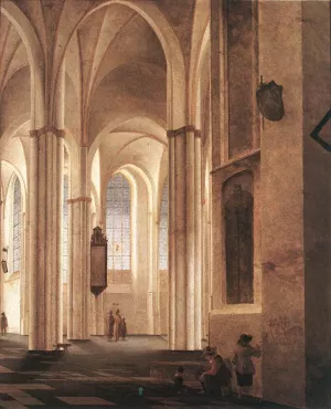 The Interior of the Buurkerk at Utrecht by Pieter Jansz Saenredam Oil Painting