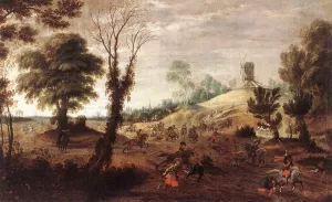 Cavalry Skirmish by Pieter Meulener Oil Painting