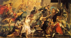 Apotheosis of Henry IV and the Proclamation of the Regency of Marie de Medici by Peter Paul Rubens Oil Painting