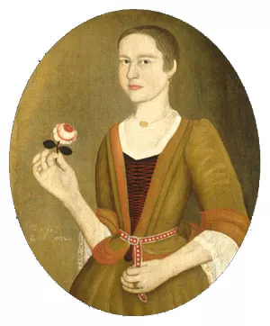 Young Lady with a Rose by Pieter Vanderlyn Oil Painting