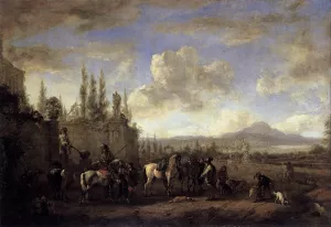 Setting Out on the Hunt by Pieter Wouwerman Oil Painting
