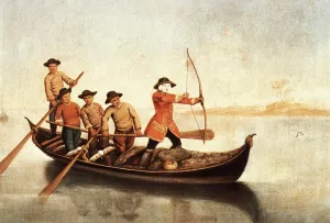 Duck Hunters on the Lagoon by Pietro Longhi Oil Painting