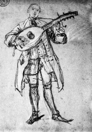 Lute Player by Pietro Longhi Oil Painting