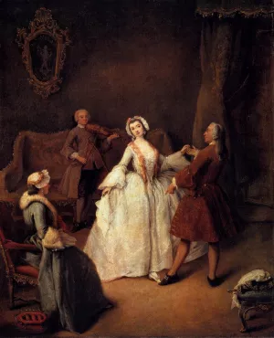 The Dancing Lesson by Pietro Longhi Oil Painting