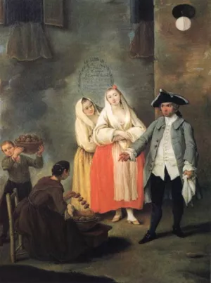 Vendor of Roast Meat by Pietro Longhi Oil Painting