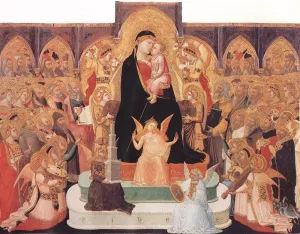 Madonna with Angels and Saints Maesta by Pietro Lorenzetti Oil Painting