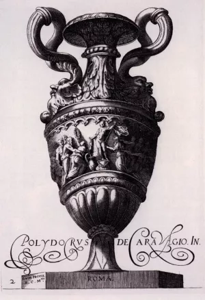 Design for a Vase by Polidoro Da Caravaggio Oil Painting