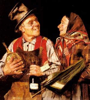 The Wine Merchant by Pompeo Massani Oil Painting
