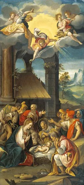 The Adoration of the Shepherds by Prospero Fontana Oil Painting