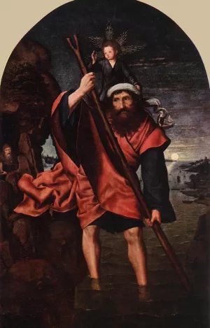 St Christopher by Quentin Massys Oil Painting