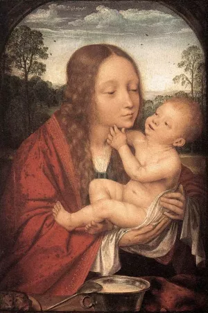 Virgin and Child in a Landscape by Quentin Massys Oil Painting