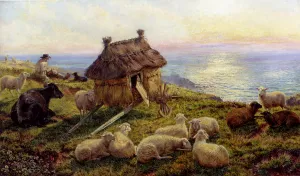 On The Cliffs, Picardy by R.A. Davis Oil Painting