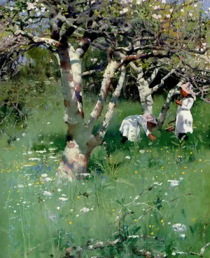 A Cornish Orchard by R.B.A. Richards Oil Painting
