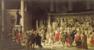 The Last Senate of Julius Caesar by Raffaele Giannetti Oil Painting