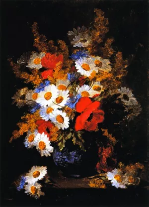 Daisies, Poppies, and Cornflowers by Raoul De Longpre Oil Painting