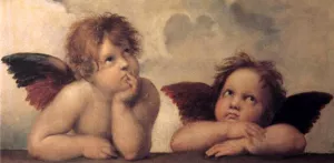 Two Cherubs by Raphael Oil Painting
