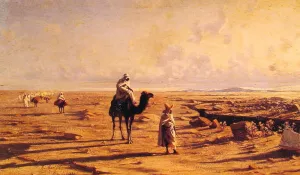 The Desert Cavalcade by Reinhold Von Moeller Oil Painting