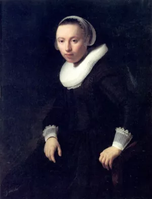 A Portrait of a Young Woman by Rembrandt Van Rijn Oil Painting