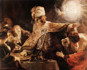Belshazzar's Feast by Rembrandt Van Rijn Oil Painting