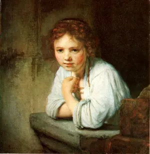 Young Girl in the Window by Rembrandt Van Rijn Oil Painting