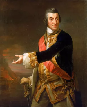 Portrait of Admiral Sir Charles Saunders by Richard Brompton Oil Painting