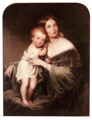 Portrait of Princess Marie Baden, Duchess of Hamilton by Richard Buckner Oil Painting