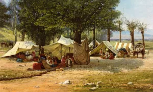 Camp of the Wanderers by Richard Karlovich Zommer Oil Painting