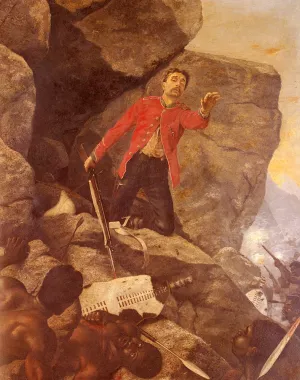 The Last of the 24th, Isandula, 1879 by Richard Thomas Moynan Oil Painting