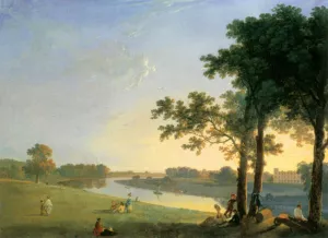 View of Syon House across the Thames near Kew Gardens by Richard Wilson Oil Painting