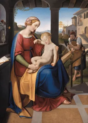 The Holy Family beneath the Portico by Ridolfo Schadow Oil Painting