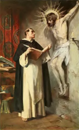 St. Thomas von Aquin by Ritter Martin Von Feuerstein Oil Painting