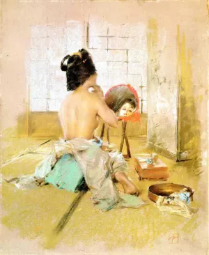 Geisha at Her Toilet by Robert Frederick Blum Oil Painting